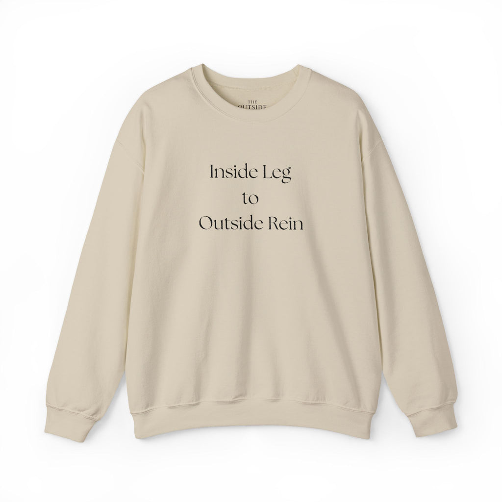 Inside Leg to Outside Rein – Classic Equestrian Crewneck Sweatshirt | Hunter/Jumper & Dressage Trainer Gift
