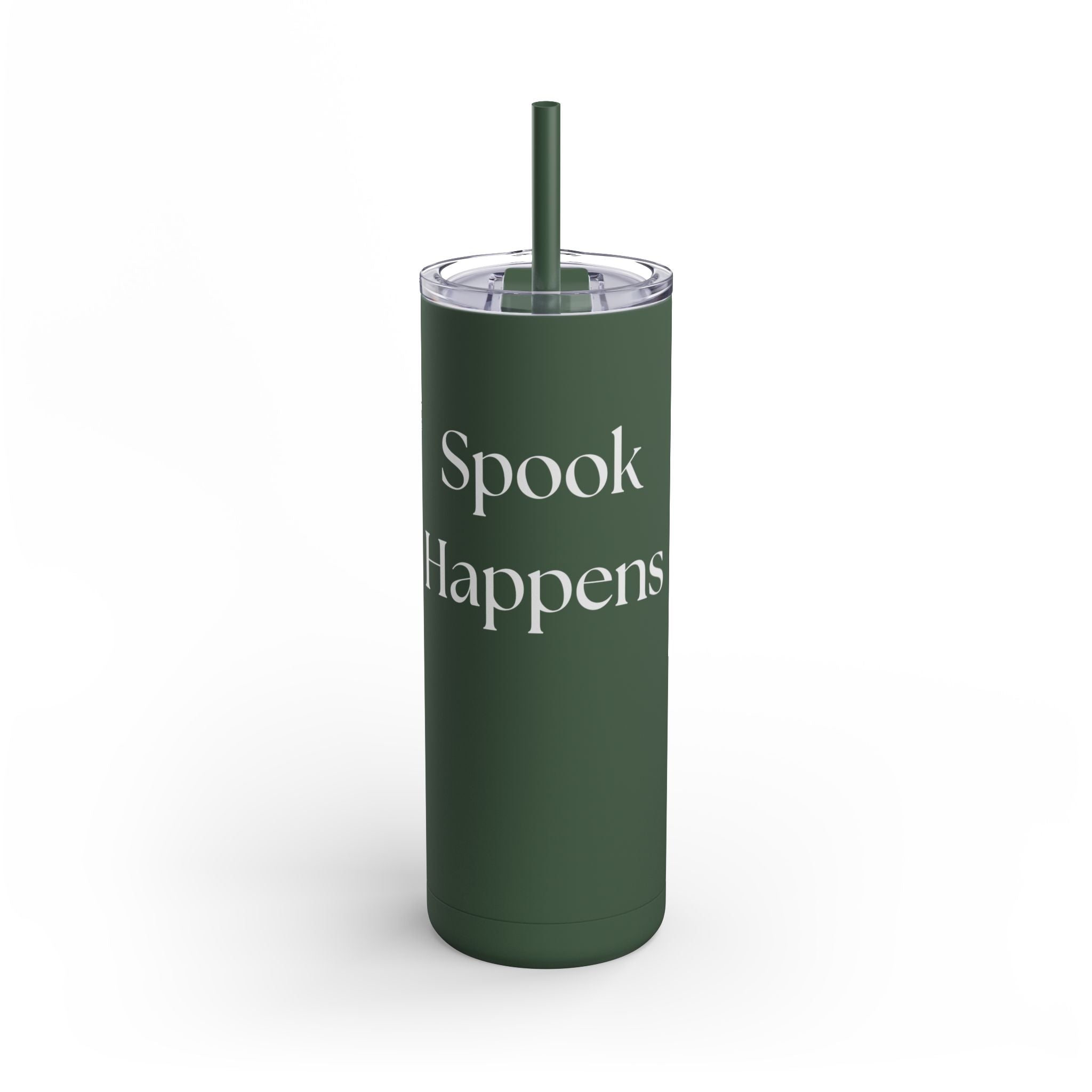 Spook Happens – 20oz Skinny Matte Tumbler with Straw | Funny Equestrian Gift for Hunters, Jumpers & Dressage Riders