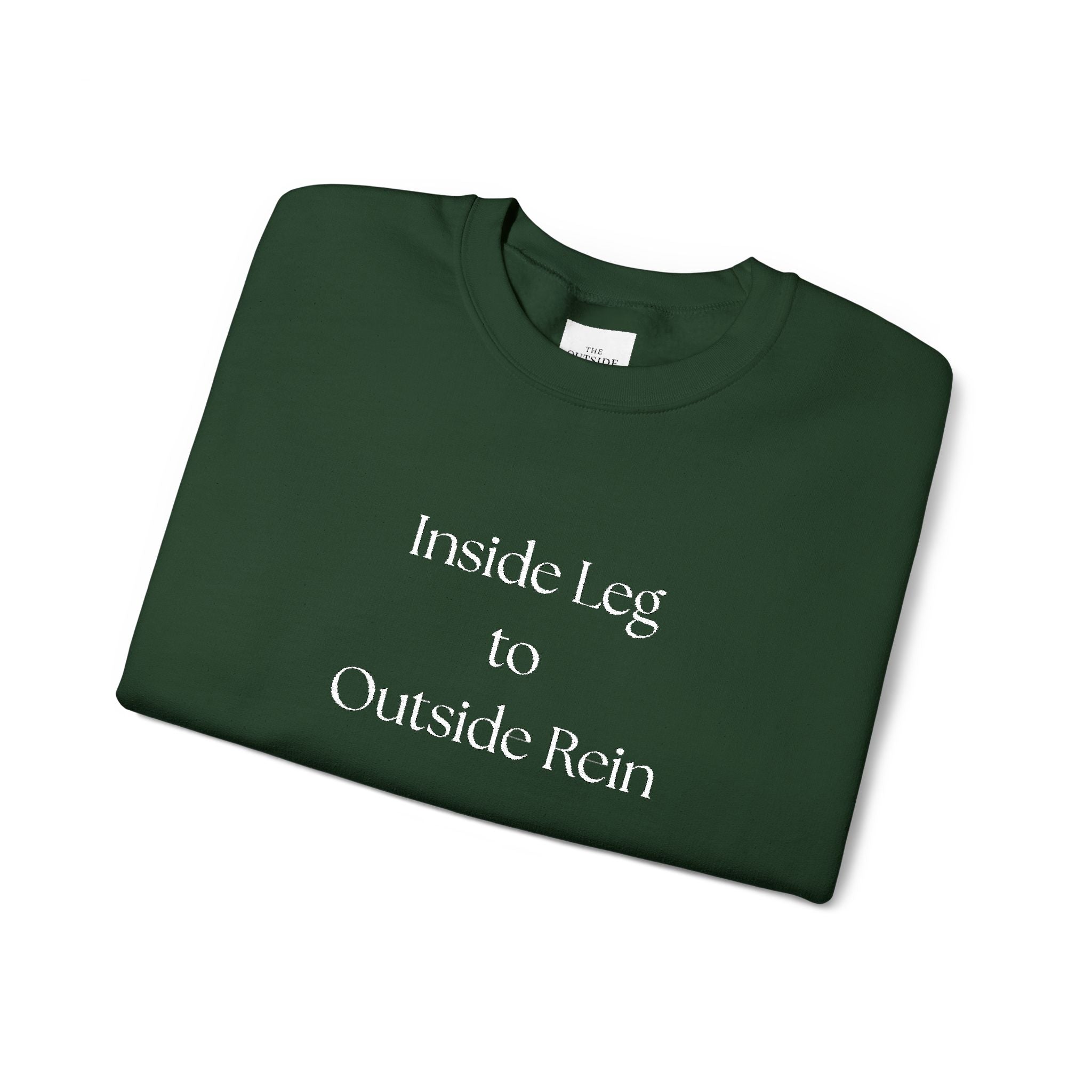 Inside Leg to Outside Rein – Classic Equestrian Crewneck Sweatshirt | Hunter/Jumper & Dressage Trainer Gift